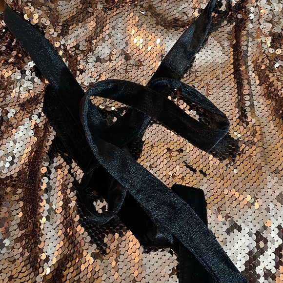 ♻️🆕 New Free People Tribeca Mini Sequins Dress Sz 8 beautiful Rose Gold - Picture 10 of 14